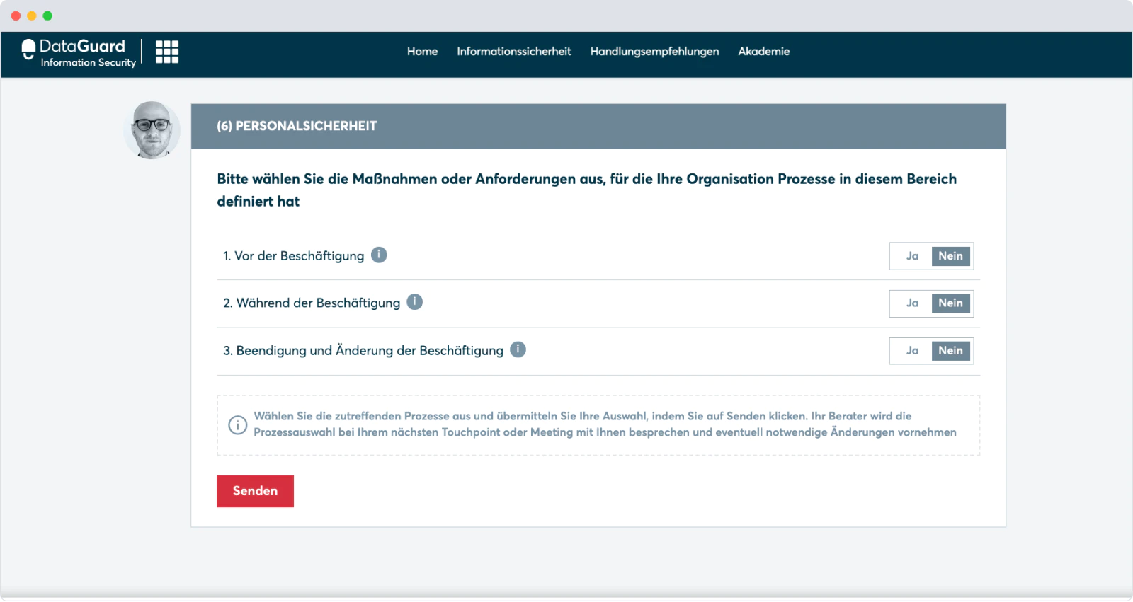 InfoSec platform questionnaire DE