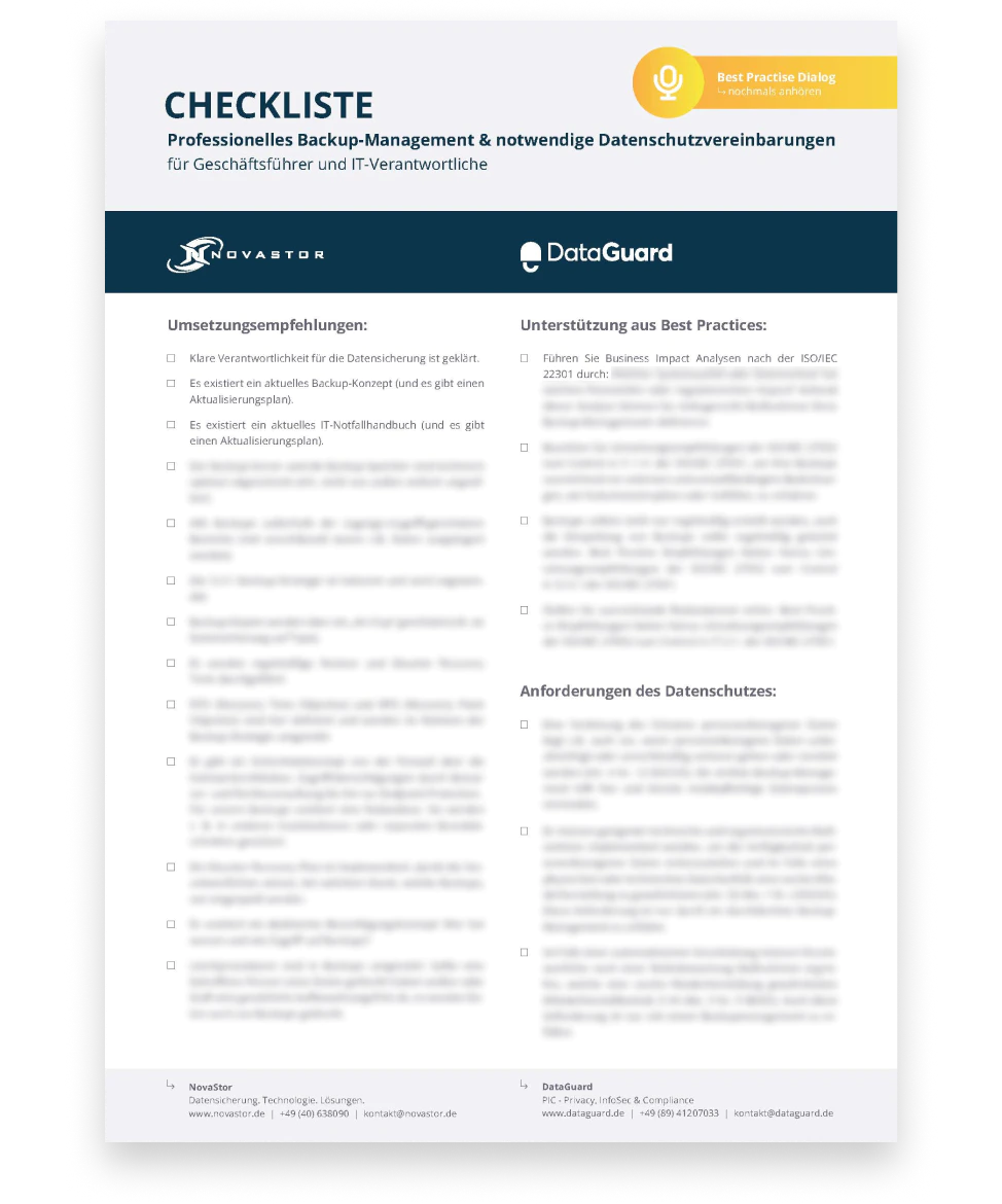 Look Inside Backup-Management & Datenschutzvereinbarungen – 2