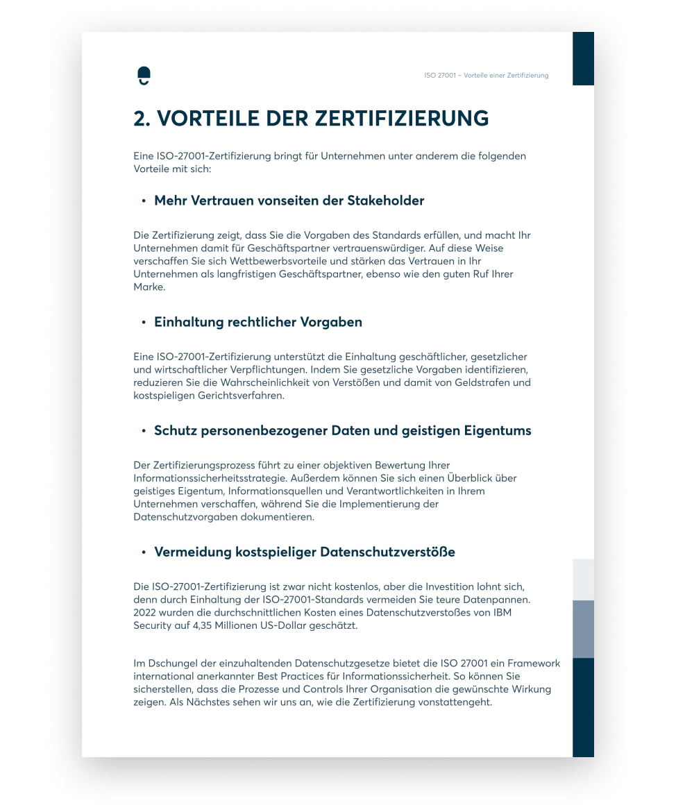 Look Inside ISO 27001 - Why Get Certified - page 3 DE