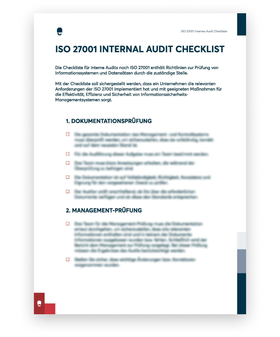 Look Inside ISO 27001 Internal Audit Checklist - DE Page 2