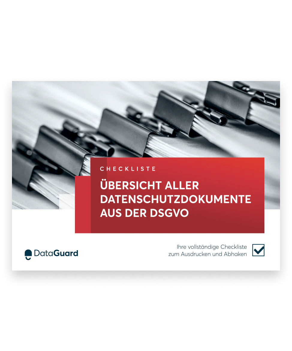 Übersicht aller Datenschutzdokumente aus der DSGVO