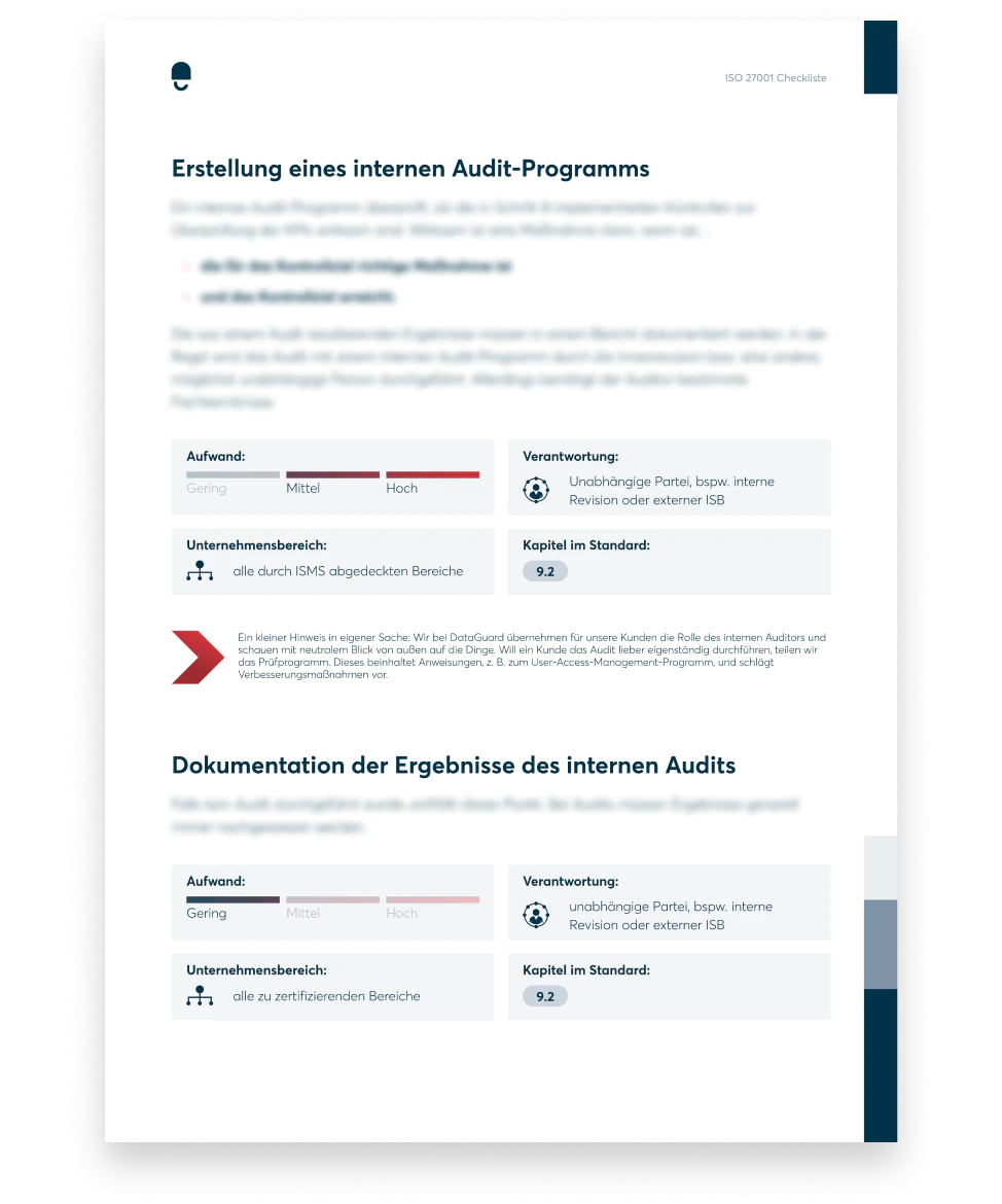 Checkliste aller Dokumente für die ISO 27001-Zertifizierung